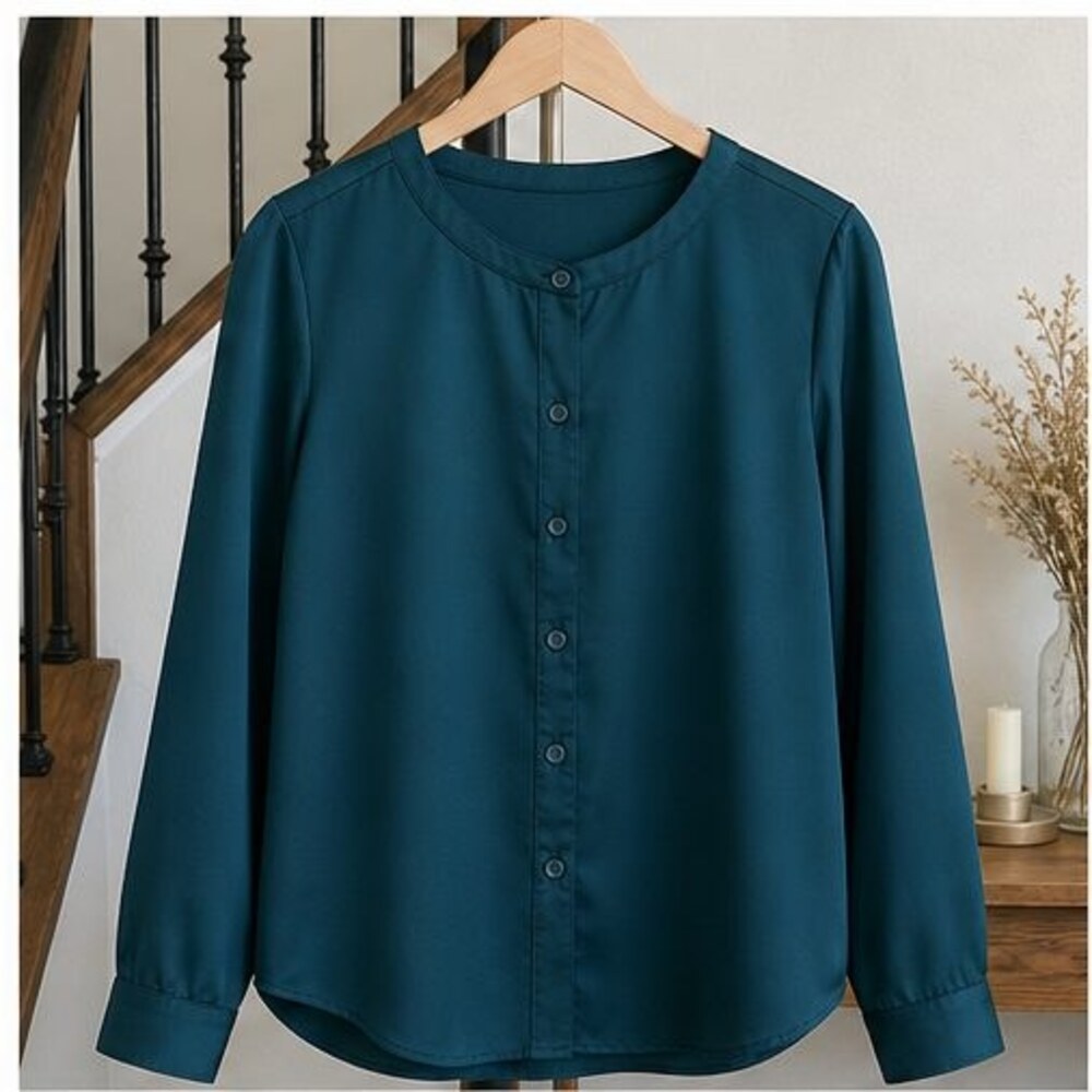Teal Ruffle Blouse